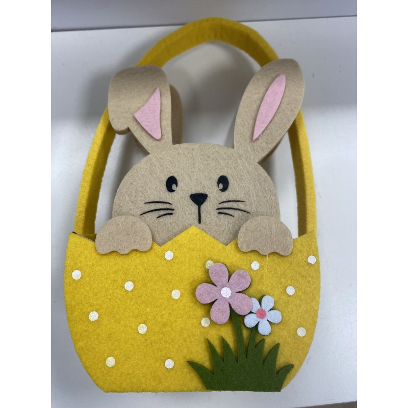 Panier Feutrine Tête Lapin