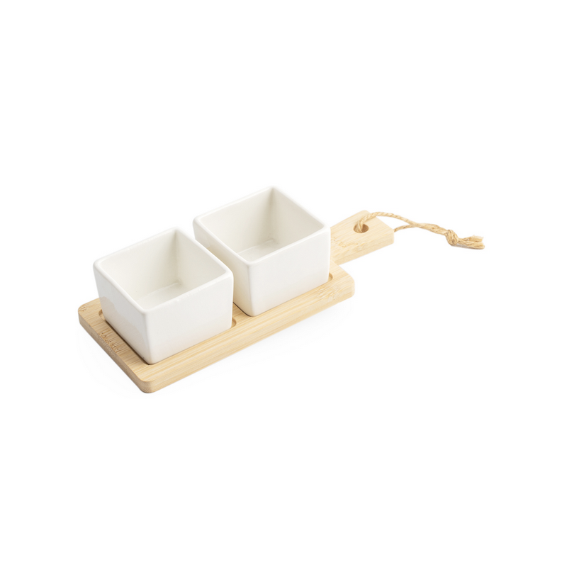 2 Contenants sur planche Bambou