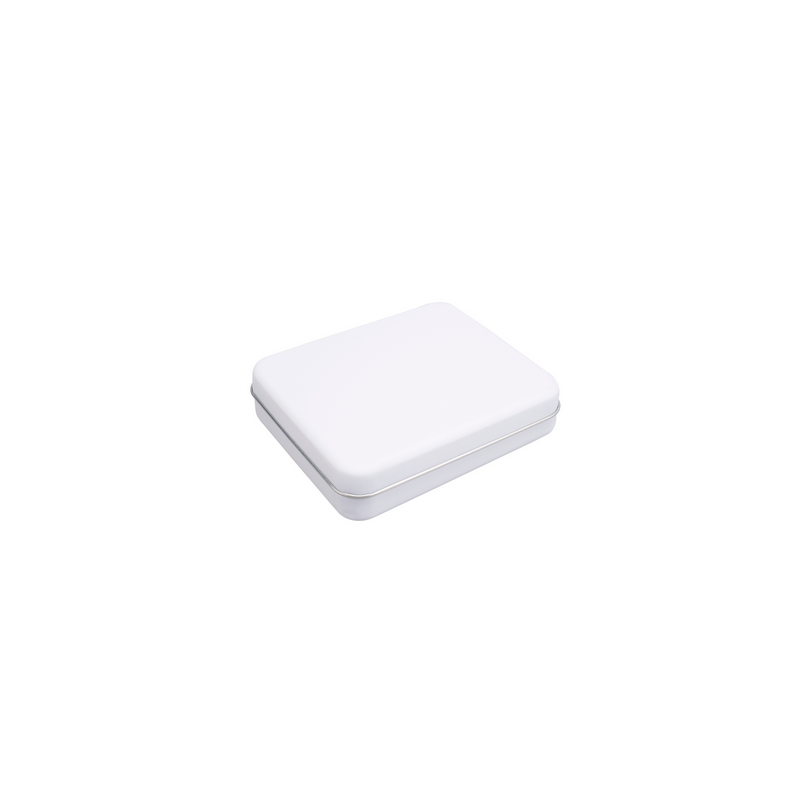 Petite boite metal blanche plate
