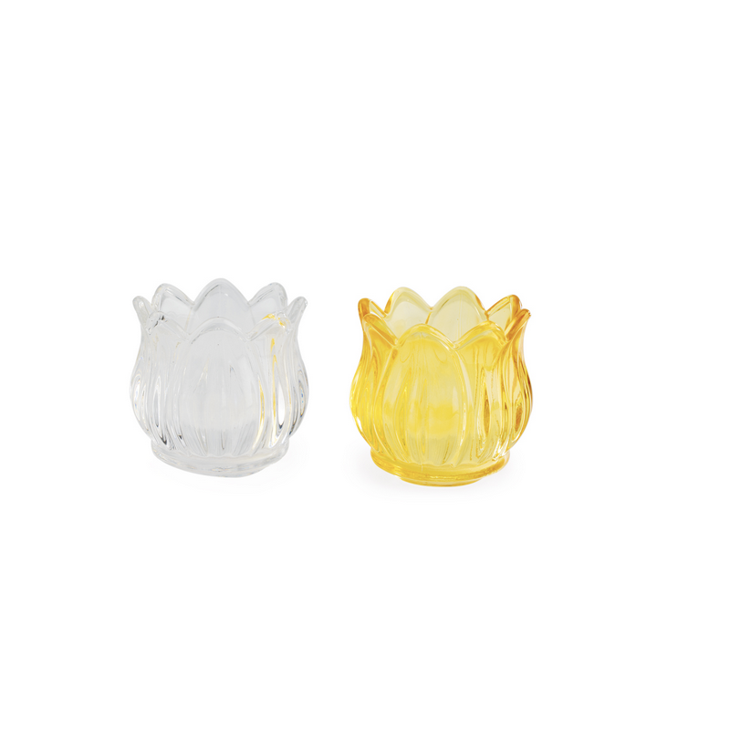 Contenant Tulipe Transparent/Jaune