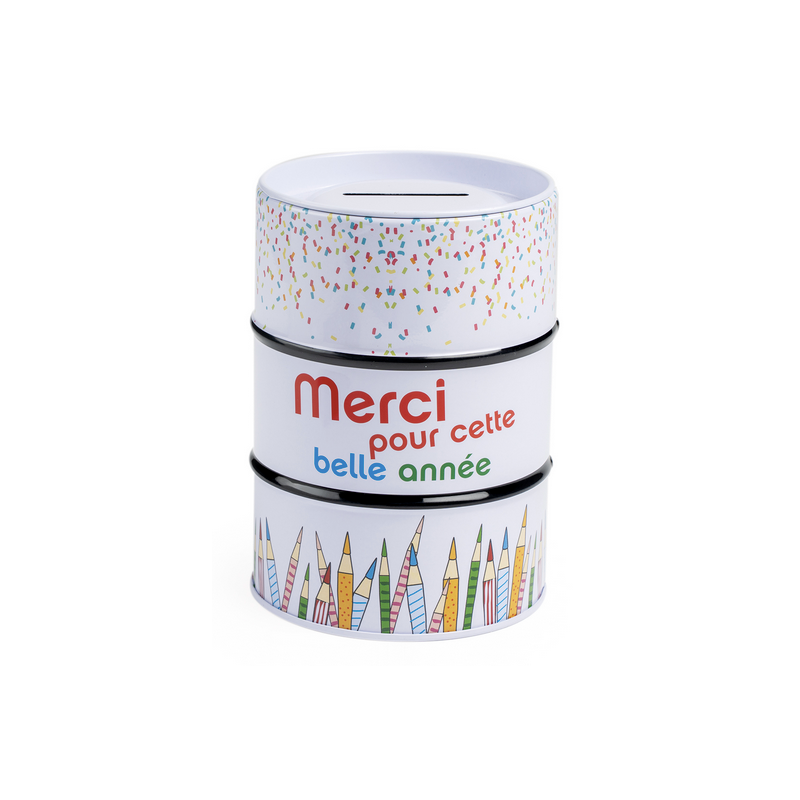 Tirelire "Merci pour cette annéé" Crayons
